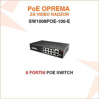 8 PORTNI POE SWITCH SW1008POE-100-E