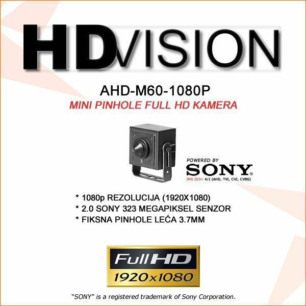 HDVISION AHD MINI PINHOLE KAMERA1080P AHD-M60-1080P