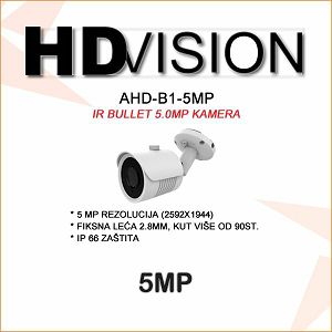 AHD-TVI BULLET KAMERA 5.0MP ZA VIDEONADZOR 2.8MM