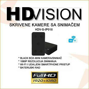 HDVISION BLACK BOX SKRIVENA WIFI HD KAMERA HDV-S-IP018