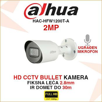 DAHUA CCTV BULLET 2MP KAMERA SA MIKROFONOM HAC-HFW1200T-A