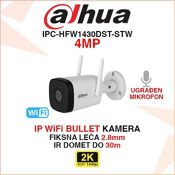 DAHUA WIFI 4MP BULLET KAMERA S DETEKCIJOM POKRETA IPC-HFW1430DST-STW