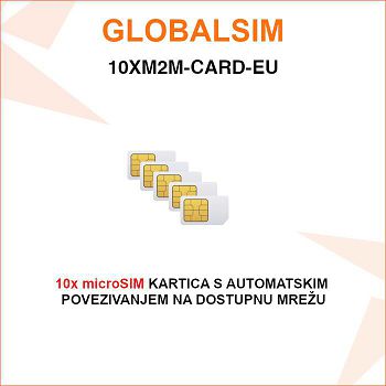 GLOBALSIM 10 SIM KARTICA S AUTOMATSKIM POVEZIVANJEM 10XM2M-CARD-EU
