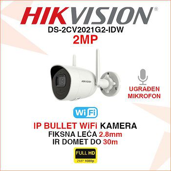 HIKVISION 2MP IP WIFI BULLET KAMERA S MIKROFONOM DS-2CV2021G2-IDW