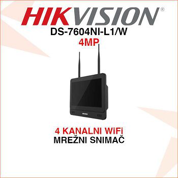 HIKVISION 4 KANALNI 4MP WIFI MREŽNI VIDEO SNIMAČ DS-7604NI-L1/W