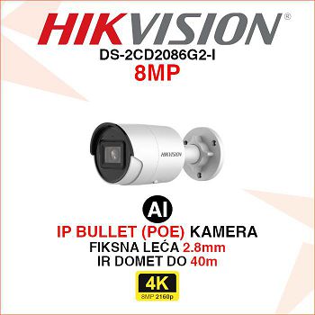 HIKVISION 4K ACUSENSE IP BULLET KAMERA DS-2CD2086G2-I