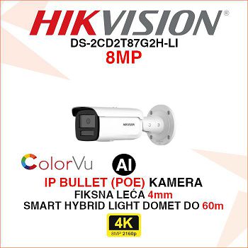 HIKVISION 4K SMART HYBRID LIGHT COLORVU IP KAMERA DS-2CD2T87G2H-LI