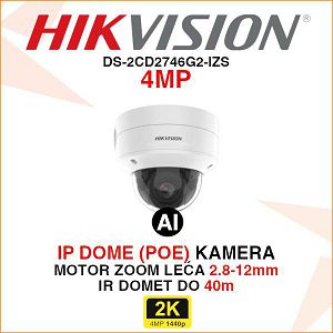 HIKVISION ACUSENSE IP DOME KAMERA DS-2CD2746G2-IZS 4MP 2.8-12mm 
