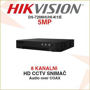 HIKVISION 8 KANALNI 5MP VIDEO SNIMAČ DS-7208HUHI-K1/E