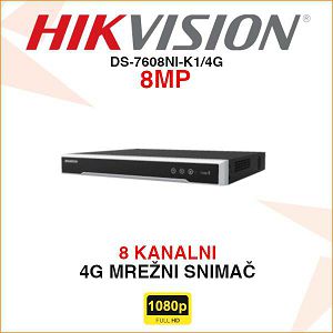 HIKVISION 8 KANALNI 8MP 4G MREŽNI VIDEO SNIMAČ DS-7608NI-K1/4G
