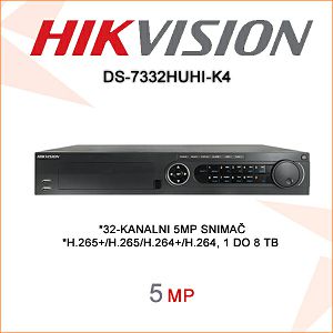 HIKVISION 8MP 4K DIGITALNI VIDEO SNIMAČ DS-7332HUHI-K4