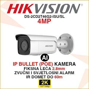 HIKVISION ACUSENSE IP BULLET KAMERA DS-2CD2T46G2-ISU/SL 4MP 2.8mm