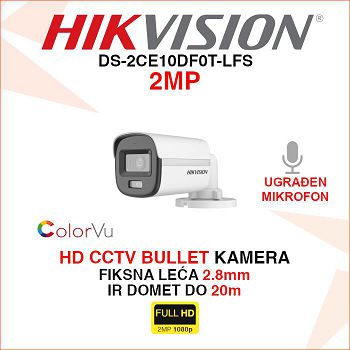 HIKVISION FULL HD SMART HYBRID LIGHT COLORVU KAMERA DS-2CE10DF0T-LFS