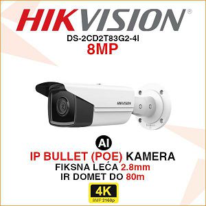 HIKVISION IP BULLET ACUSENSE KAMERA DS-2CD2T83G2-4I 8MP 2.8mm