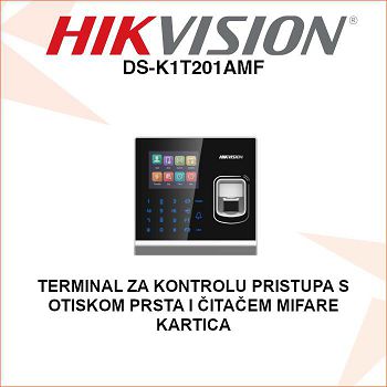HIKVISION TERMINAL SA ČITAČEM OTISKA PRSTA I KARTICA DS-K1T201AMF
