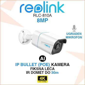 REOLINK 4K IP POE KAMERA S AI DETEKCIJOM I MIKROFONOM RLC-810A