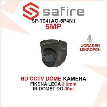 SAFIRE CCTV 5MP DOME NADZORNA KAMERA S MIKROFONOM SF-T941AG-5P4N1