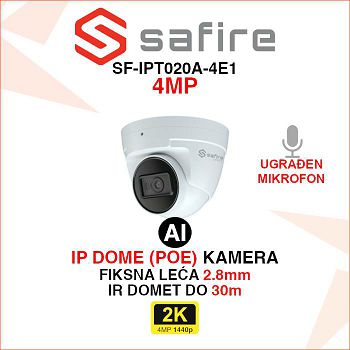 SAFIRE DOME IP KAMERA SA AI FUNKCIJAMA SF-IPT020A-4E1
