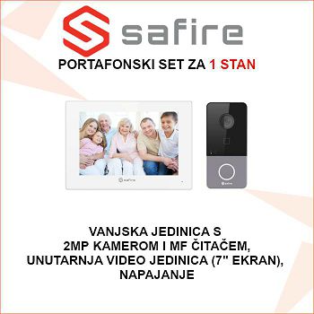 SAFIRE WiFi IP PORTAFONSKI KOMPLET ZA STAN ILI KUĆU SF-VIDISP01-7WIP