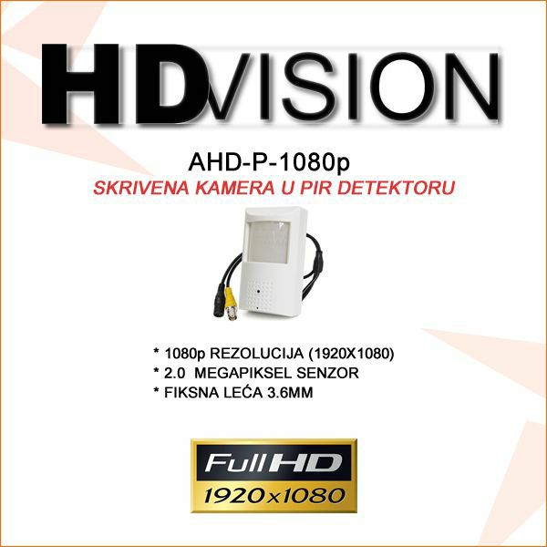 HDVISION SKRIVENA KAMERA U ALARMNOM PIR DETEKTORU AHD-P-1080P