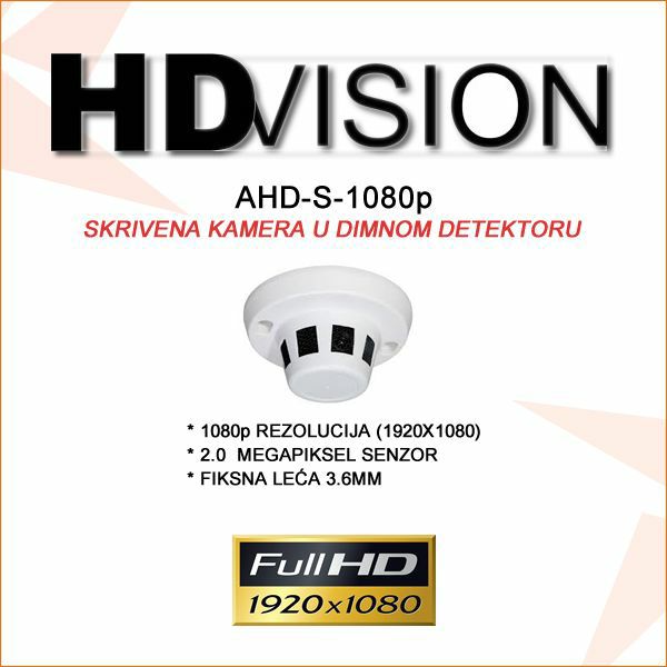 HDVISION SKRIVENA KAMERA U DIMNOM DETEKTORU AHD-S-1080P