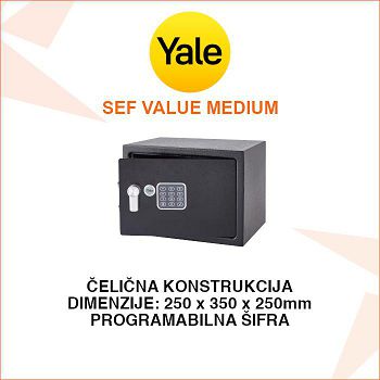 YALE SEF VALUE MEDIUM - TREZOR NA ŠIFRU YSV/250/DB2
