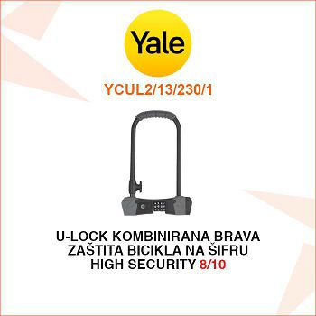 YALE U-LOCK BRAVA NA ŠIFRU ZA BICKL, HIGH SECURITY YCUL2/13/230/1