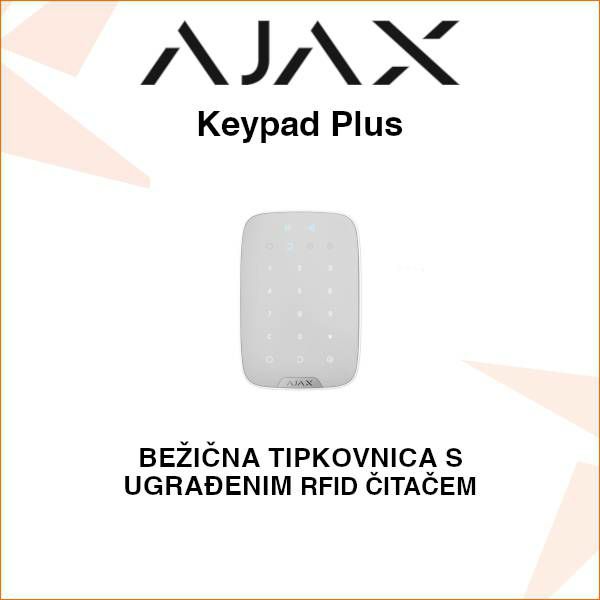 AJAX Keypad Plus BEŽIČNA TIPKOVNICA S UGRAĐENIM RFID ČITAČEM