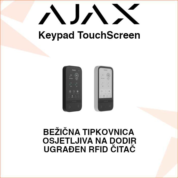 AJAX Keypad TouchScreen BEŽIČNA TIPKOVNICA S UGRAĐENIM RFID ČITAČEM