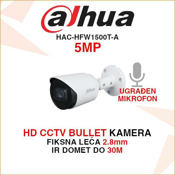 DAHUA CCTV 5MP BULLET NADZORNA KAMERA HAC-HFW1500T-A
