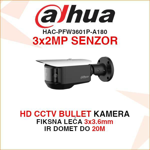 DAHUA CCTV MULTI SENZOR STARLIGHT BULLET KAMERA HAC-PFW3601P-A180