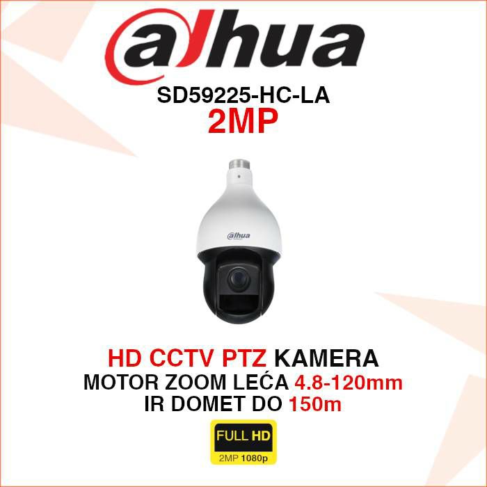 DAHUA CCTV 2MP PTZ KAMERA S 25X OPTIČKIM ZUMIRANJEM SD59225-HC-LA