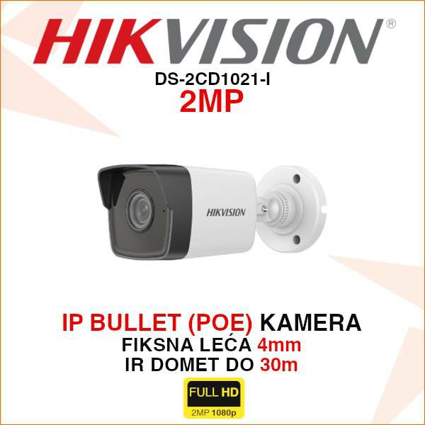 HIKVISION IP BULLET 2MP KAMERA ZA VIDEO NADZOR DS-2CD1021-I