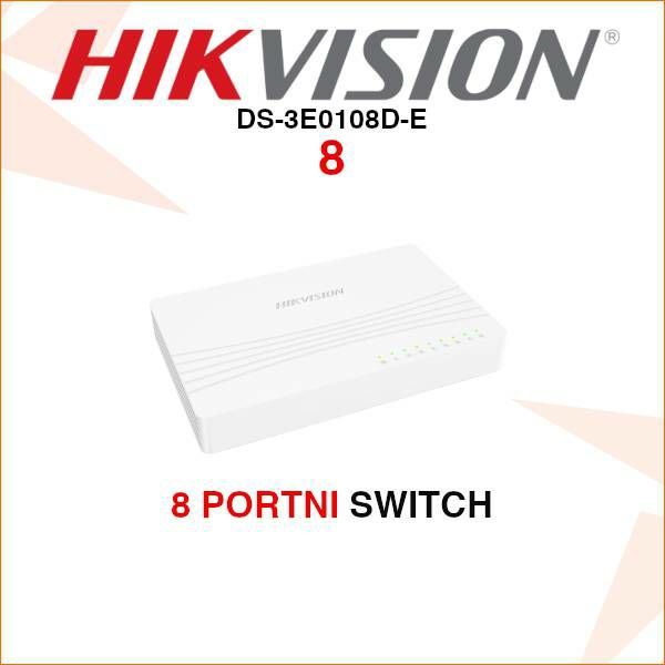 HIKVISION 8 PORTNI PREKLOPNIK DS-3E0108D-E