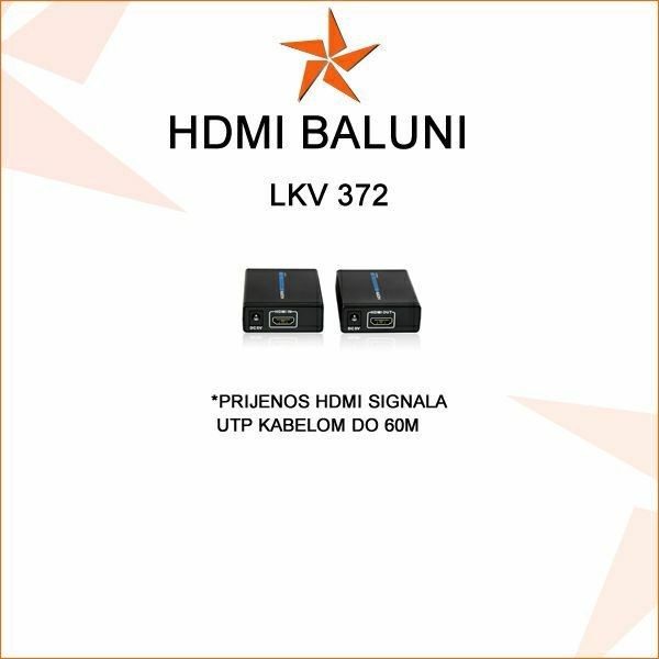 HDMI BALUN ZA PRIJENOS HDMI SIGNALA UTP KABELOM DO 60M LKV372