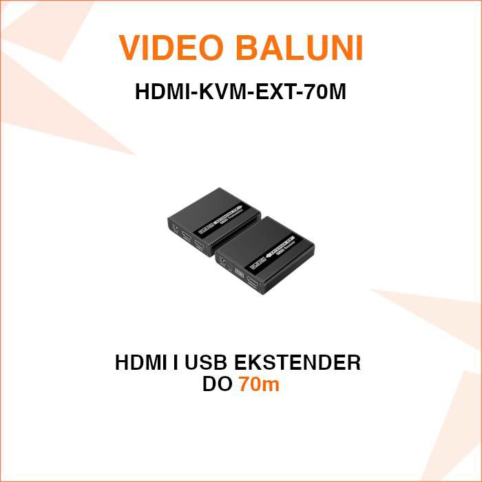 HDMI I USB EKSTENDER ZA PRIJENOS SIGNALA UTP KABELOM HDMI-KVM-EXT-70M