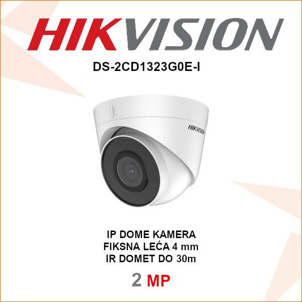 HIKVISION 2MP IP DOME 4mm KAMERA ZA VIDEO NADZOR DS-2CD1323G0E-I