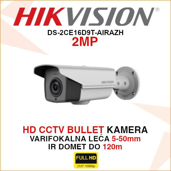 HIKVISION CCTV 2MP BULLET MOTOR ZOOM KAMERA DS-2CE16D9T-AIRAZH
