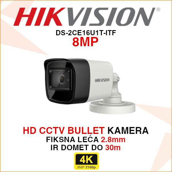 HIKVISION CCTV 4K EXIR BULLET KAMERA DS-2CE16U1T-ITF