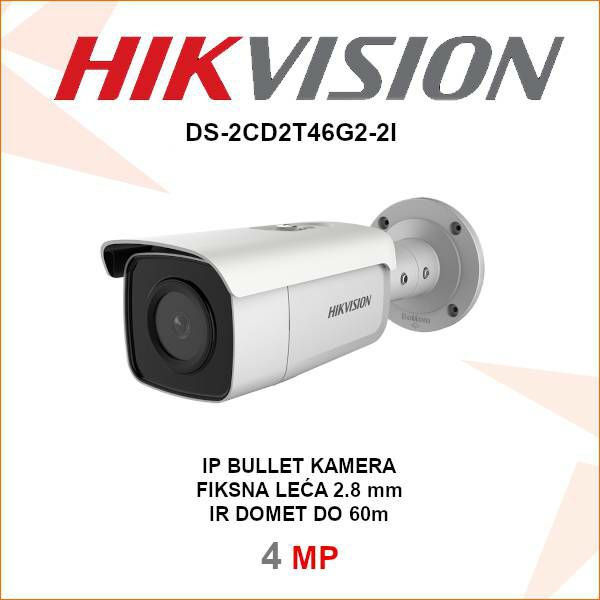 HIKVISION 4MP IP 2.8mm ACUSENSE KAMERA DS-2CD2T46G2-2I