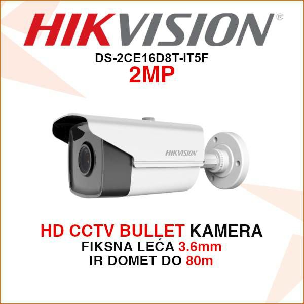 HIKVISION CCTV FULL HD BULLET KAMERA ZA VIDEO NADZOR DS-2CE16D8T-IT5F