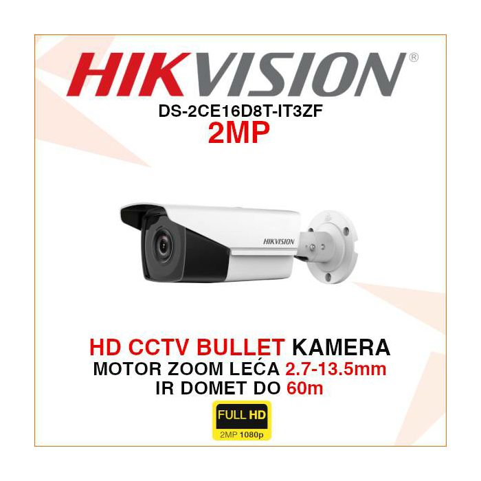 HIKVISION CCTV FULL HD BULLET MOTOR ZOOM KAMERA DS-2CE16D8T-IT3ZF