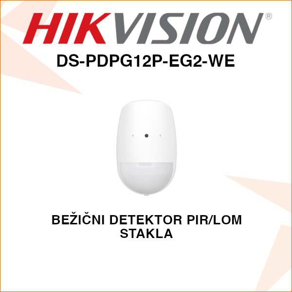 HIKVISION DETEKTOR PIR  / LOM STAKLA DS-PDPG12P-EG2-WE