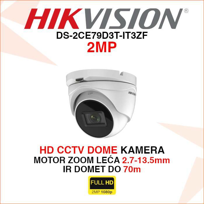 HIKVISION FULL HD MOTOR ZOOM DOME KAMERA DS-2CE79D3T-IT3ZF