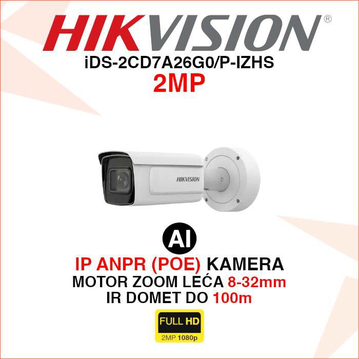 HIKVISION 2MP ANPR MOTOR ZOOM IP KAMERA iDS-2CD7A26G0/P-IZHS