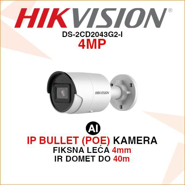HIKVISION 4MP IP BULLET ACUSENSE KAMERA DS-2CD2043G2-I