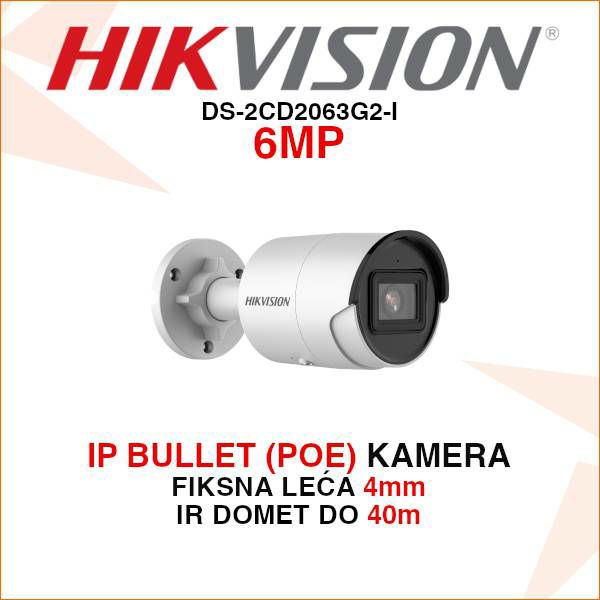 HIKVISION IP BULLET 6MP ACUSENSE KAMERA DS-2CD2063G2-I