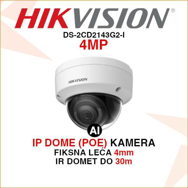 HIKVISION IP DOME ACUSENSE 4MP KAMERA DS-2CD2143G2-I