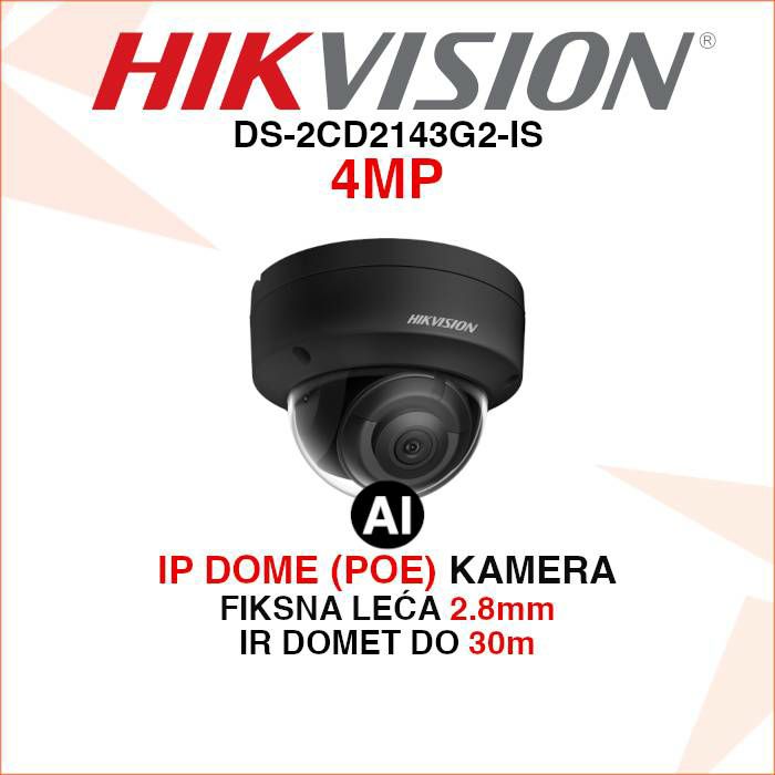 HIKVISION IP DOME 4MP ACUSENSE ANTIVANDAL KAMERA DS-2CD2143G2-IS