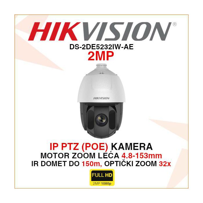 HIKVISION FULL HD IP PTZ MOTOR ZOOM KAMERA DS-2DE5232IW-AE